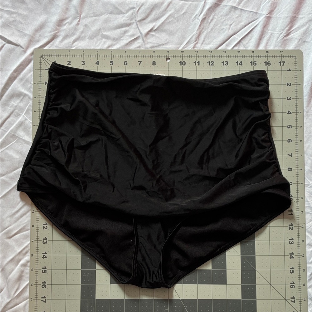 COCOSHIP Black High-Waisted Bikini Bottom